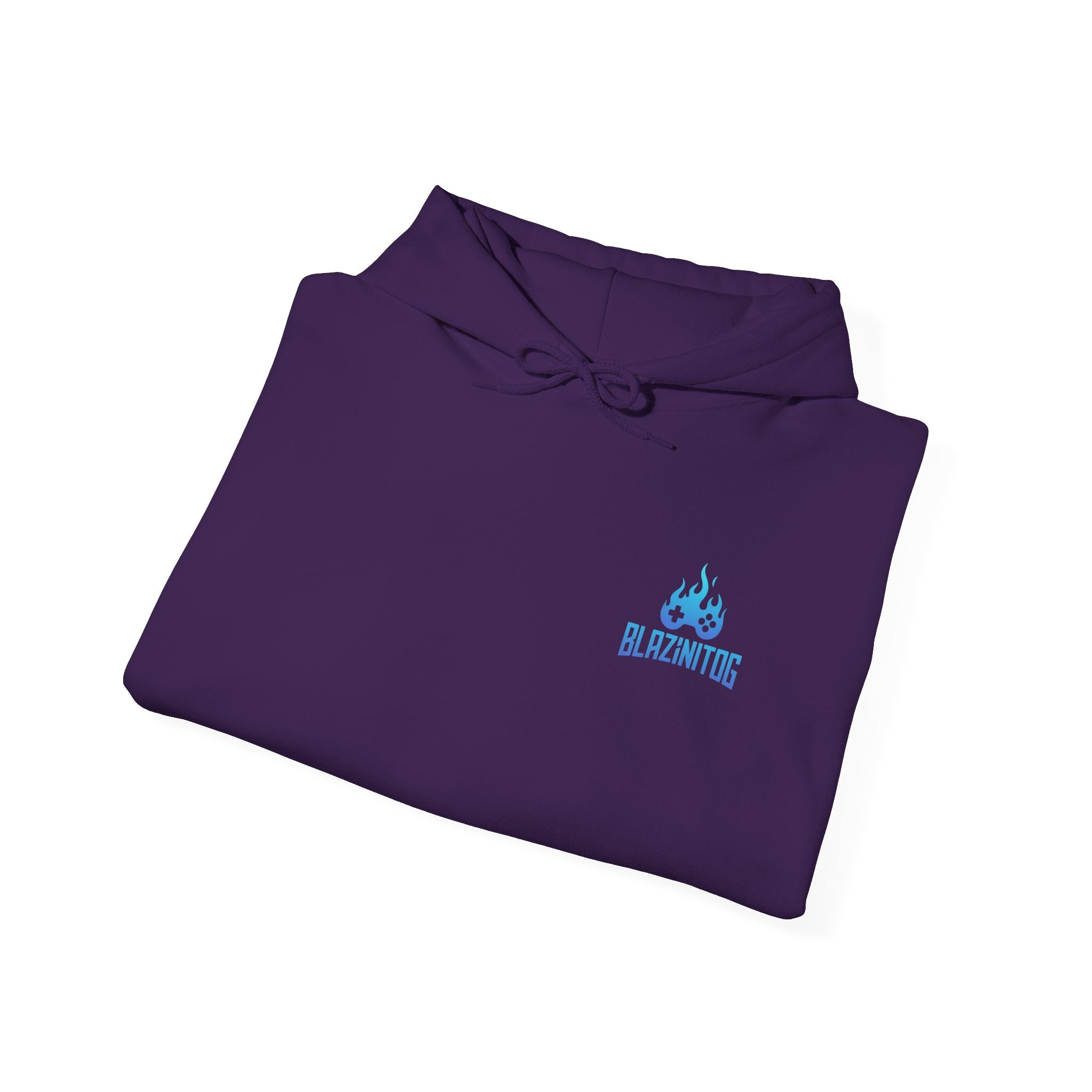 BlazinitOG Logo Hoodie | Blue Gaming Demon Emblem, Sleeve Script