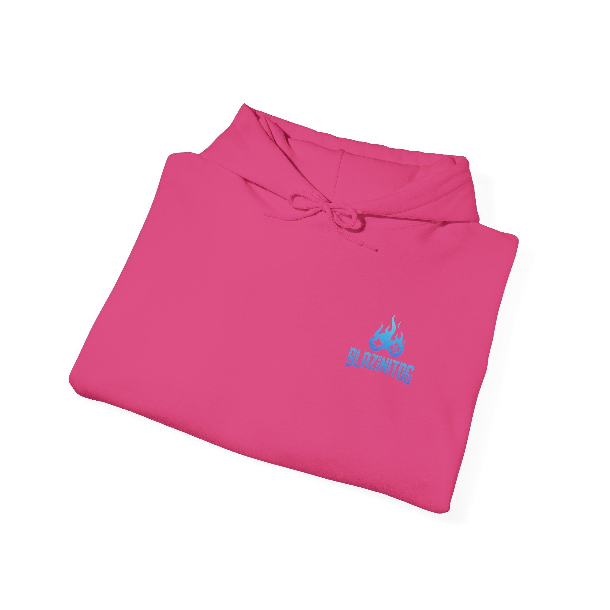BlazinitOG Logo Hoodie | Blue Gaming Demon Emblem, Sleeve Script