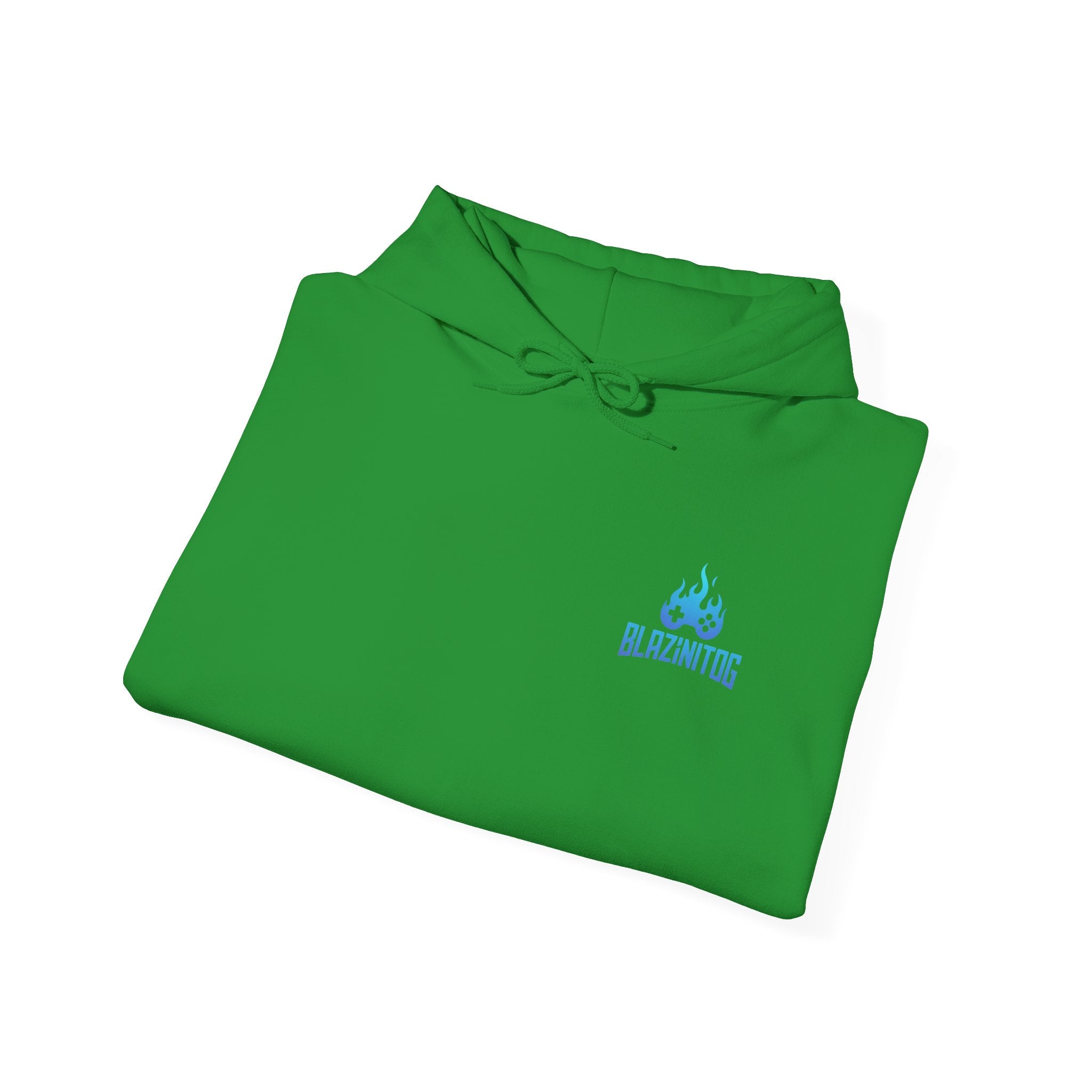 BlazinitOG Logo Hoodie | Blue Gaming Demon Emblem, Sleeve Script