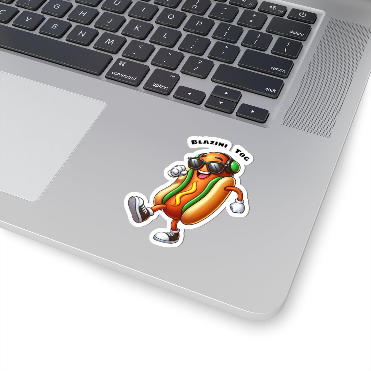 Blazini Tog Kiss-Cut Sticker — Cute Retro Music Hotdog Decal for Laptops & Water Bottles