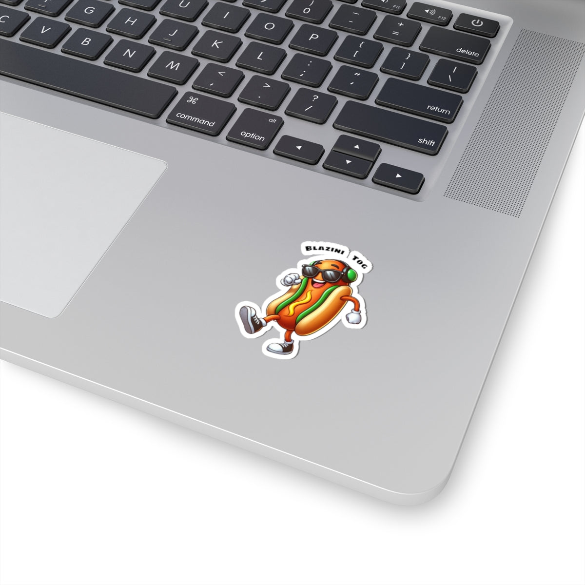 Blazini Tog Kiss-Cut Sticker — Cute Retro Music Hotdog Decal for Laptops & Water Bottles
